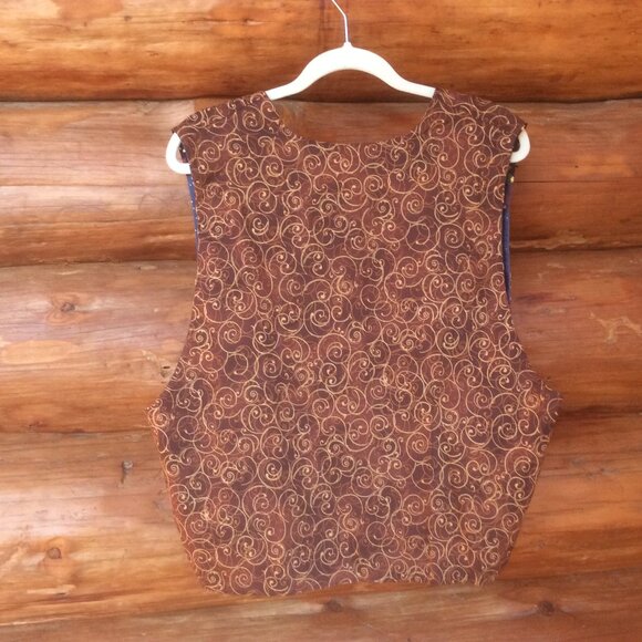 Halloween Reversible Autumn Handmade Pumpkins Ghost Witches Spooky Print Vest OS - Picture 4 of 5